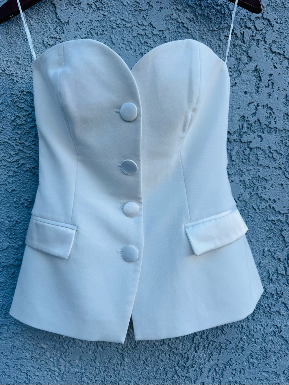 Zara Strapless White Corset Blazer Top Structured Tailored Vest Size XS - Picture 6 of 14